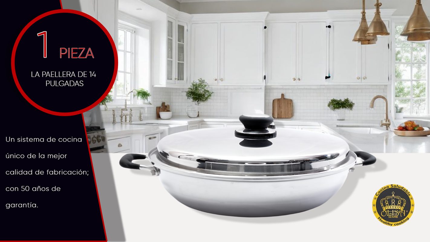 Paellera de 14 " con Tapa